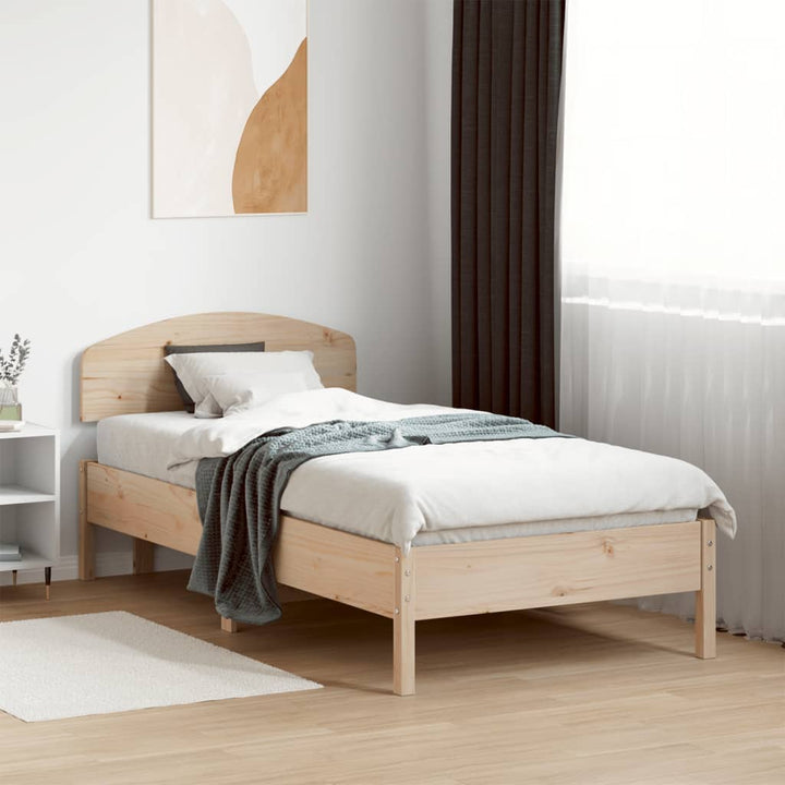sengeramme uden madras 75x190 cm massivt fyrretræ