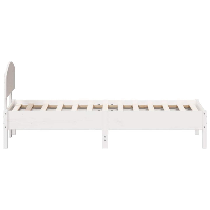 sengeramme uden madras 75x190 cm massivt fyrretræ hvid