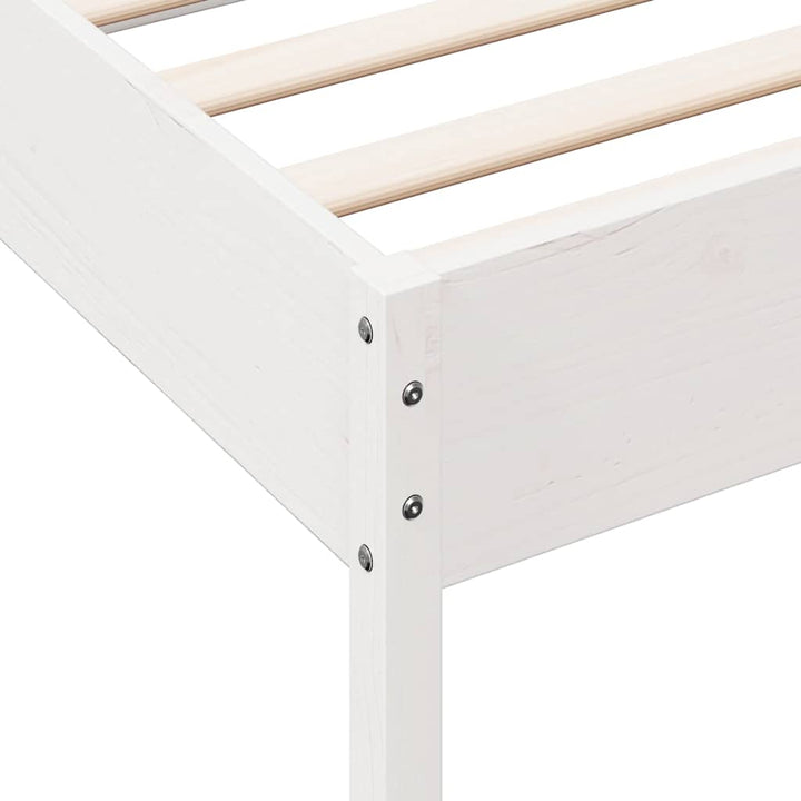 sengeramme uden madras 75x190 cm massivt fyrretræ hvid