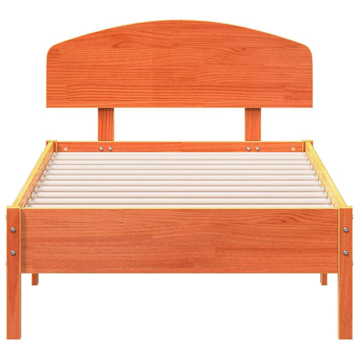 sengeramme uden madras 75x190 cm massivt fyrretræ gyldenbrun