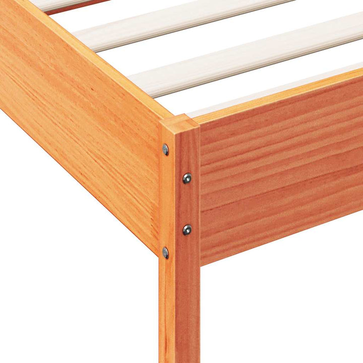 sengeramme uden madras 75x190 cm massivt fyrretræ gyldenbrun