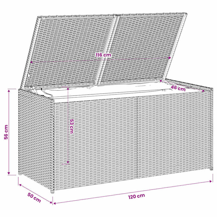opbevaringsboks til haven 283 l polyrattan sort