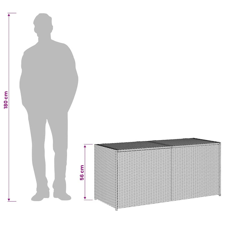 opbevaringsboks til haven 283 l polyrattan sort