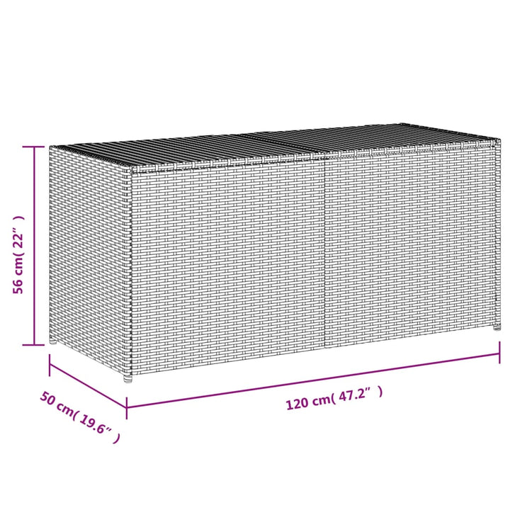 opbevaringsboks til haven 283 l polyrattan beige