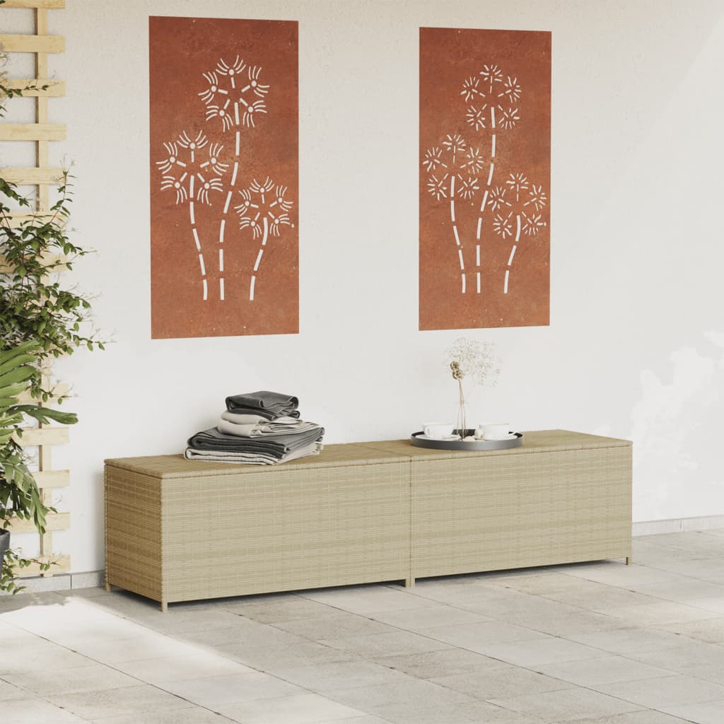 opbevaringsboks til haven 469 l polyrattan beige