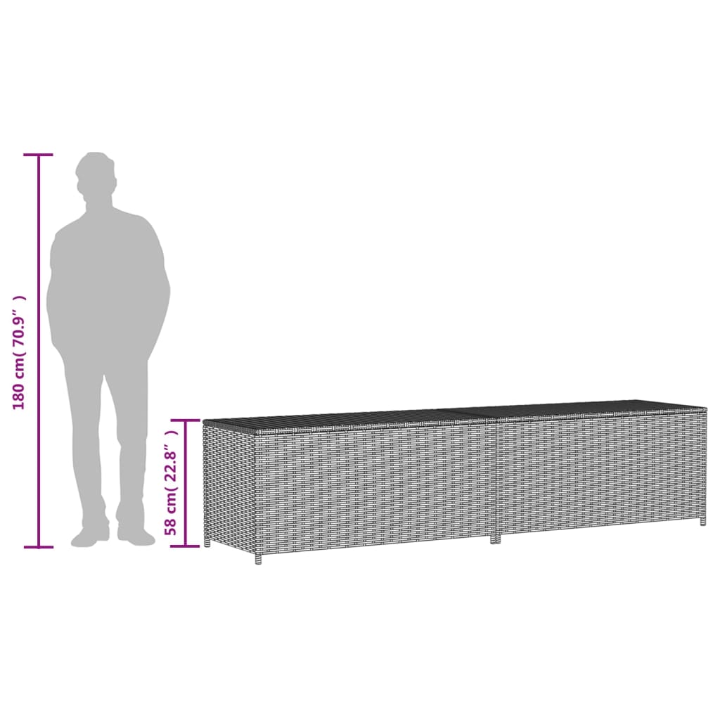 opbevaringsboks til haven 469 l polyrattan beige