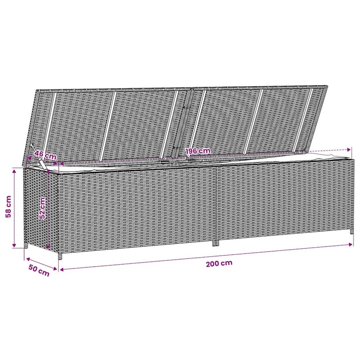 opbevaringsboks til haven 469 l polyrattan beige