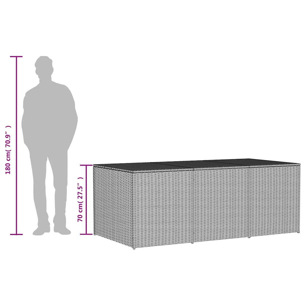 opbevaringsboks til haven 984 l polyrattan beige