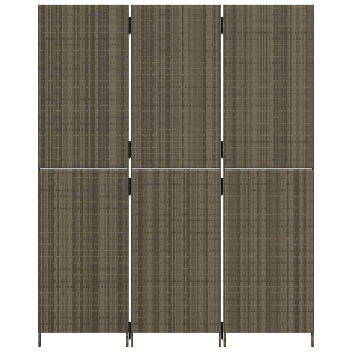 rumdeler 3 paneler polyrattan grå