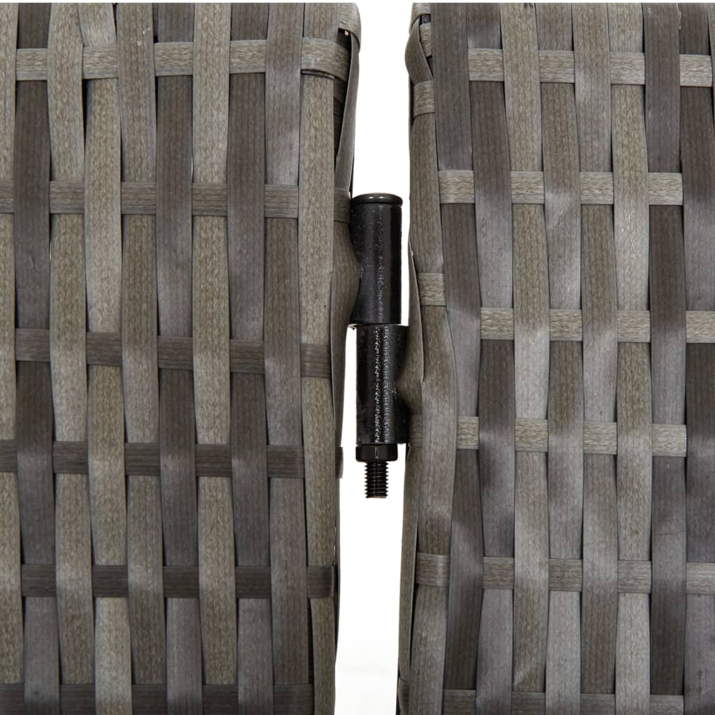 rumdeler 3 paneler polyrattan grå