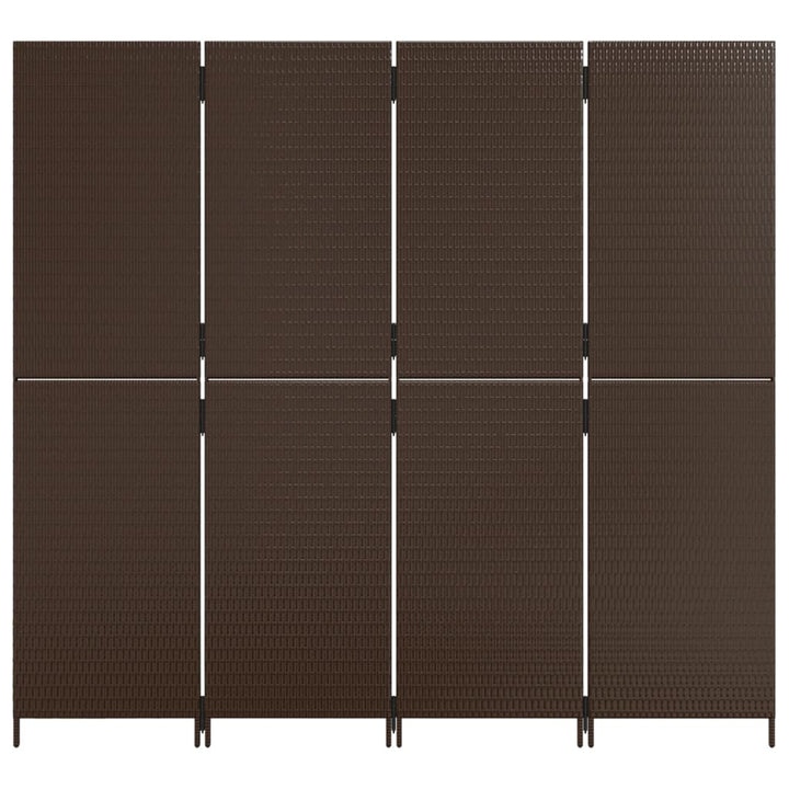 rumdeler 4 paneler polyrattan brun