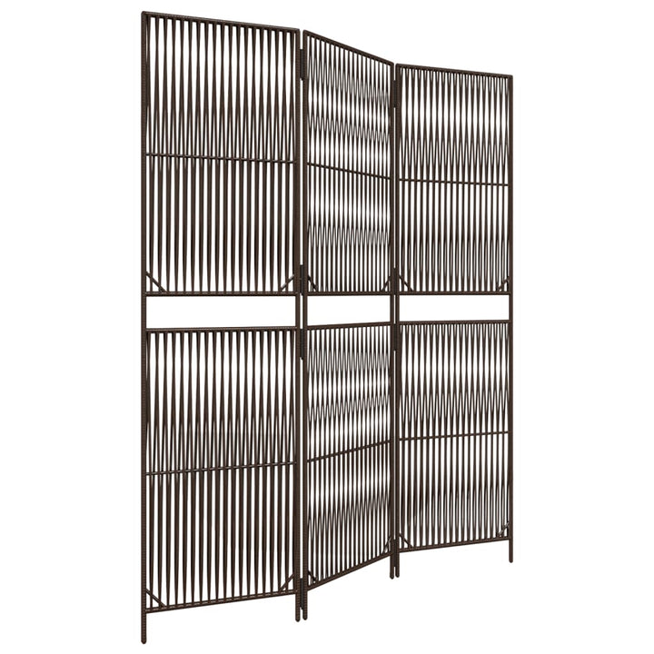 rumdeler 3 paneler polyrattan brun