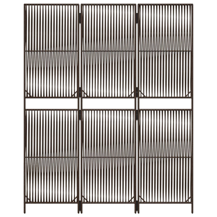 rumdeler 3 paneler polyrattan brun