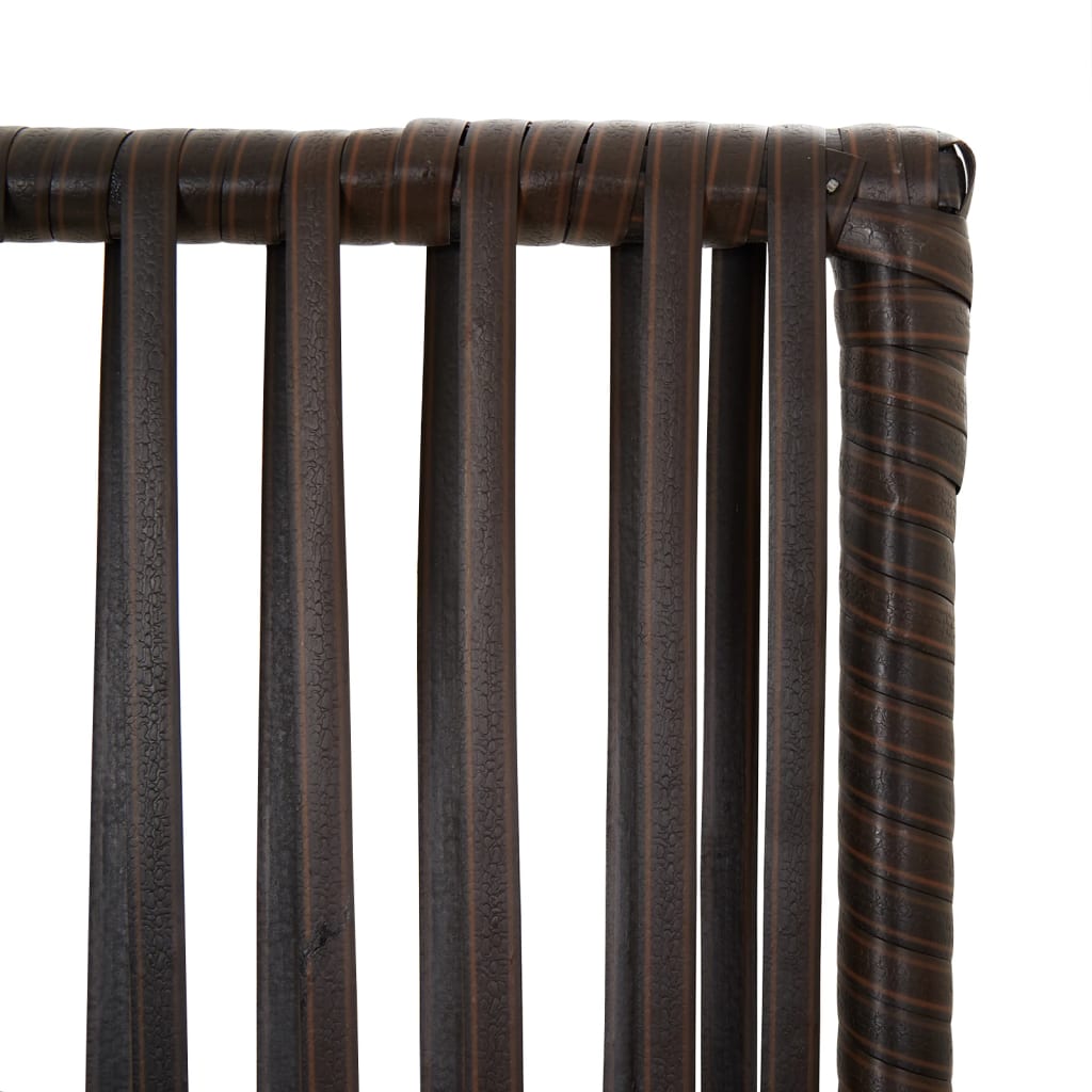 rumdeler 3 paneler polyrattan brun
