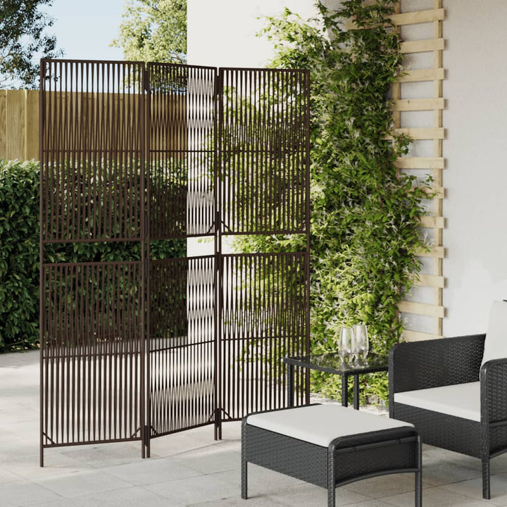 rumdeler 3 paneler polyrattan brun