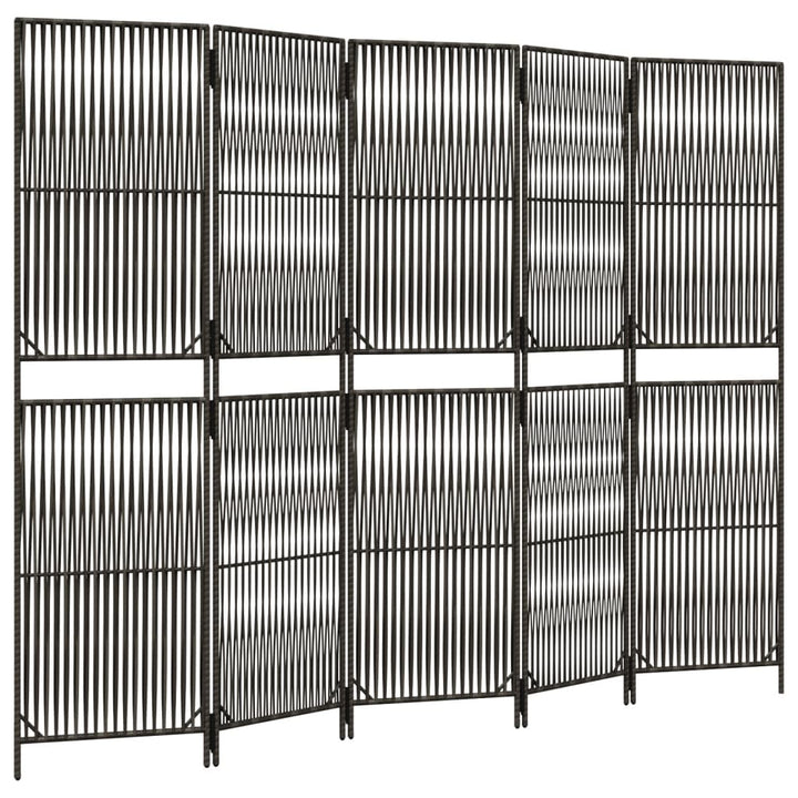 rumdeler 5 paneler polyrattan grå