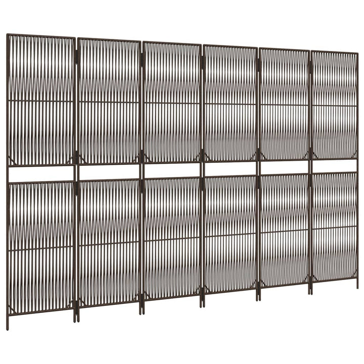 rumdeler 6 paneler polyrattan brun