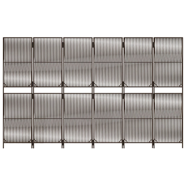 rumdeler 6 paneler polyrattan brun