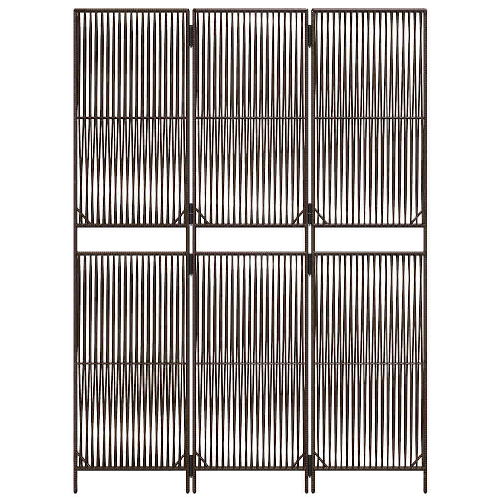 rumdeler 3 paneler polyrattan brun