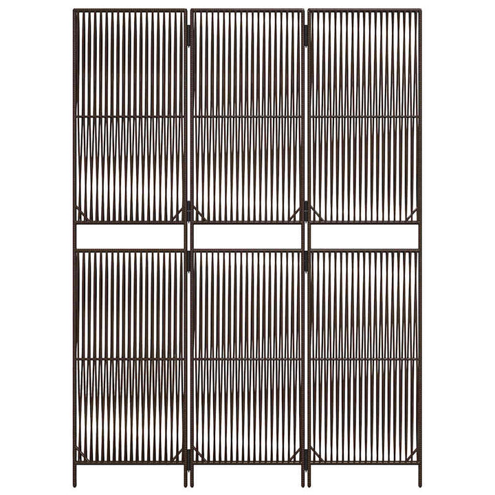 rumdeler 3 paneler polyrattan brun