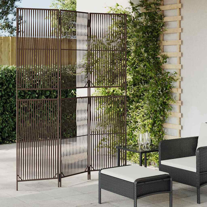 rumdeler 3 paneler polyrattan brun
