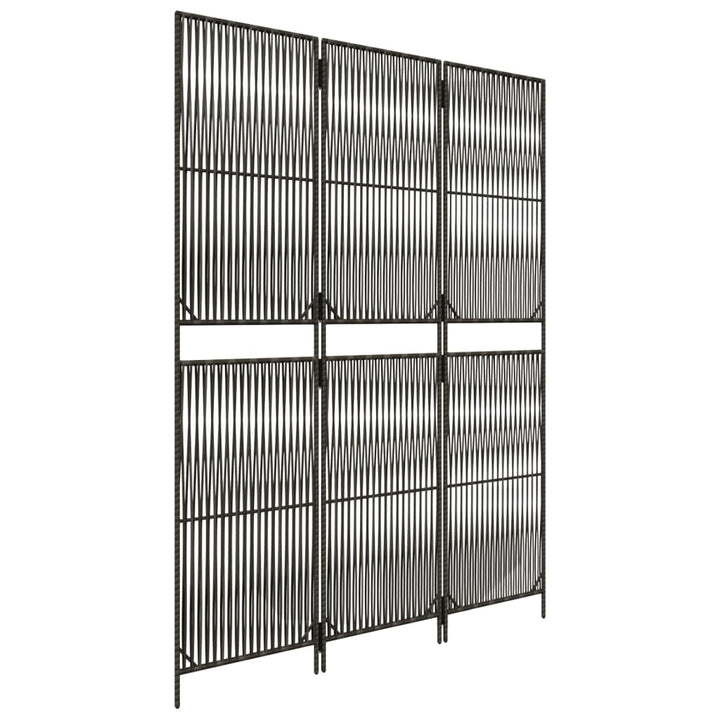 rumdeler 3 paneler polyrattan grå