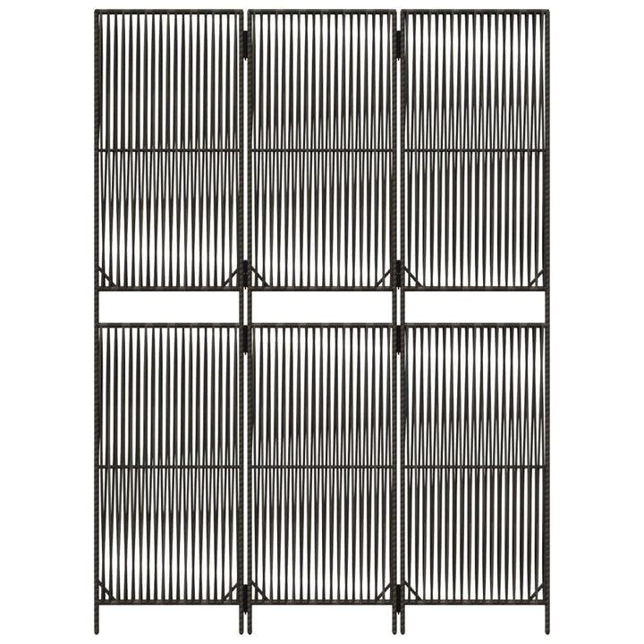 rumdeler 3 paneler polyrattan grå