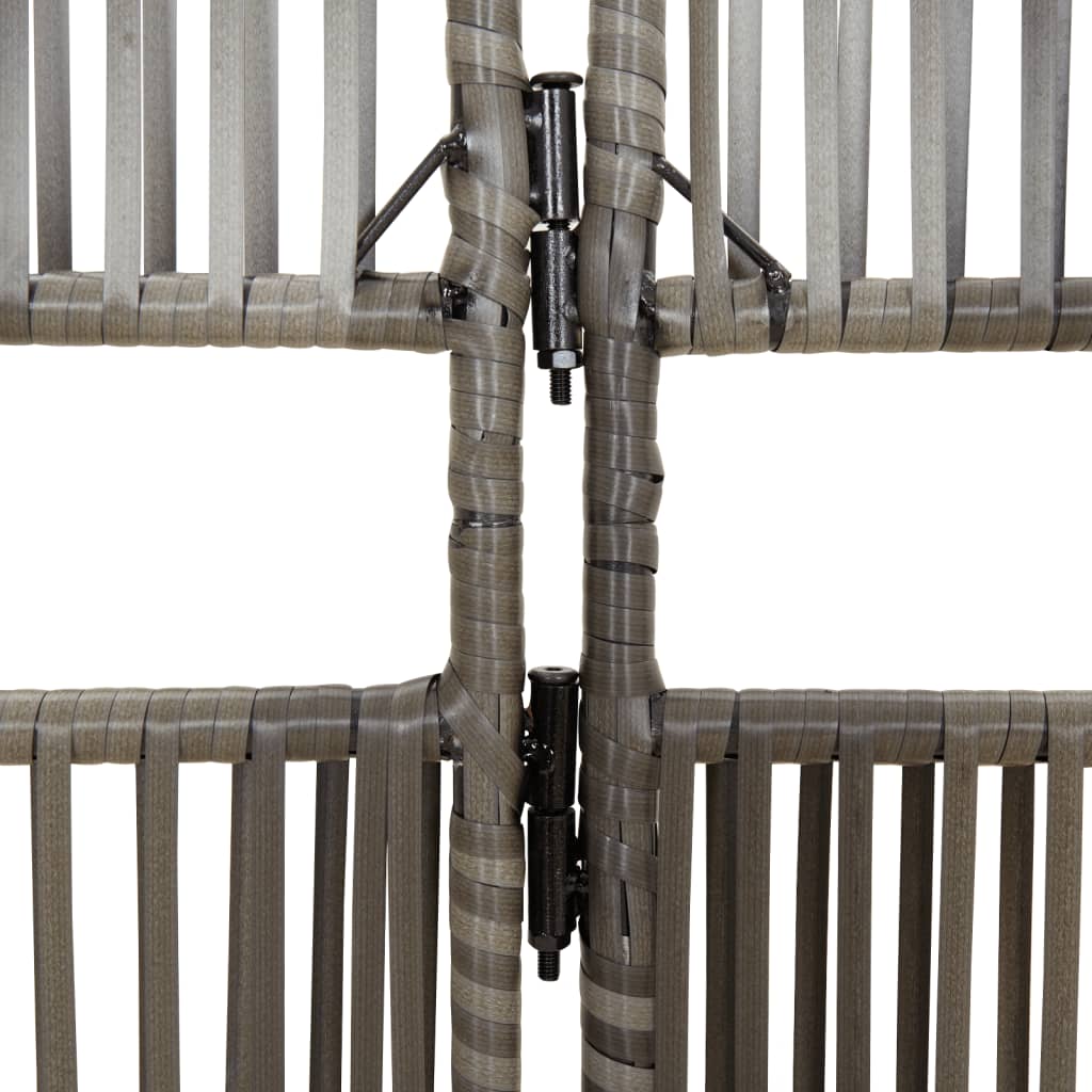 rumdeler 3 paneler polyrattan grå