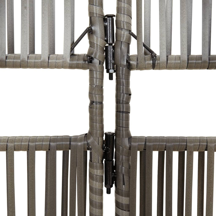 rumdeler 3 paneler polyrattan grå