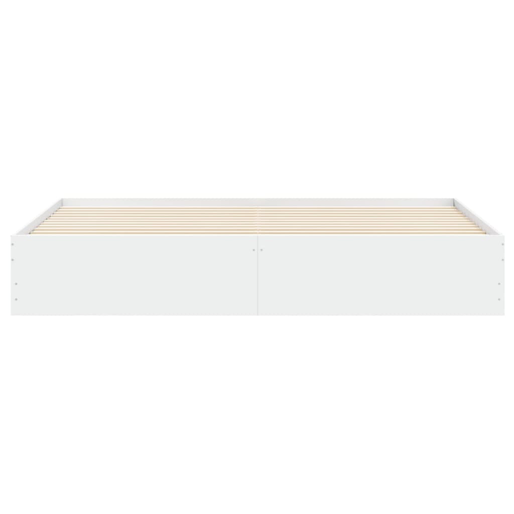 sengeramme med skuffer 200x200 cm konstrueret træ hvid