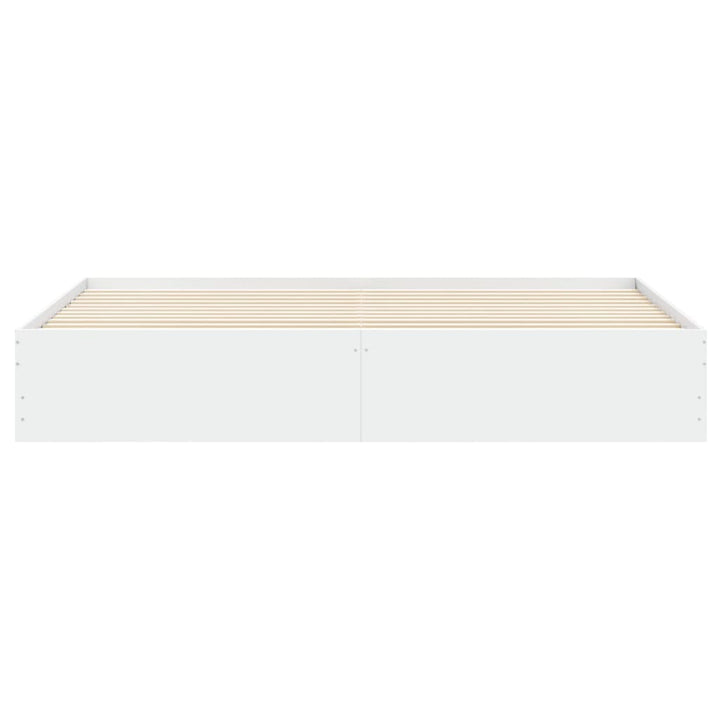 sengeramme med skuffer 200x200 cm konstrueret træ hvid