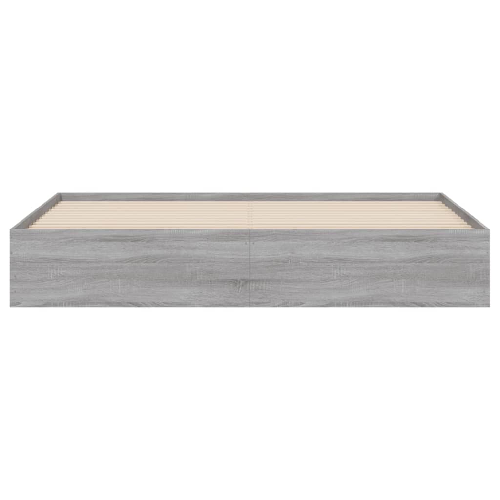 sengeramme med skuffer 160x200 cm konstrueret træ grå sonoma-eg