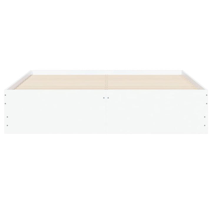 sengeramme med skuffer 150x200 cm konstrueret træ hvid