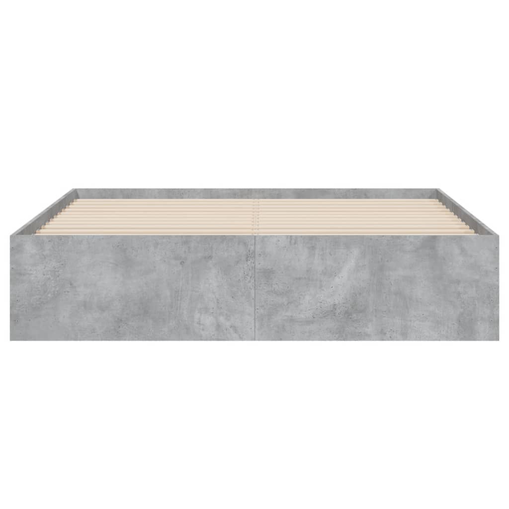 sengeramme med skuffer 150x200 cm konstrueret træ betongrå