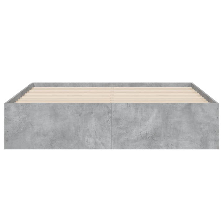 sengeramme med skuffer 150x200 cm konstrueret træ betongrå