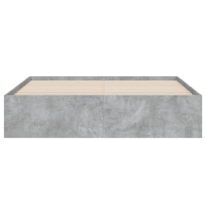 sengeramme med skuffer 140x200 cm konstrueret træ betongrå