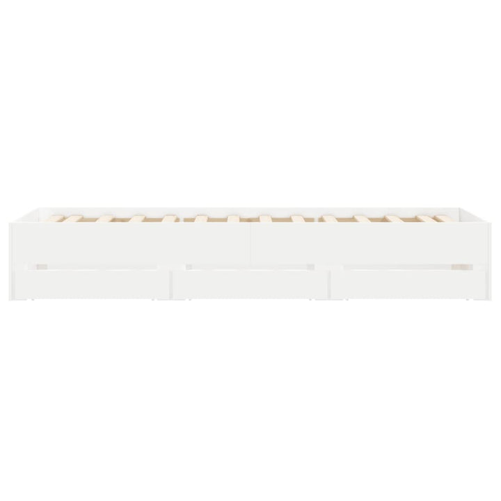sengeramme med skuffer 100x200 cm konstrueret træ hvid