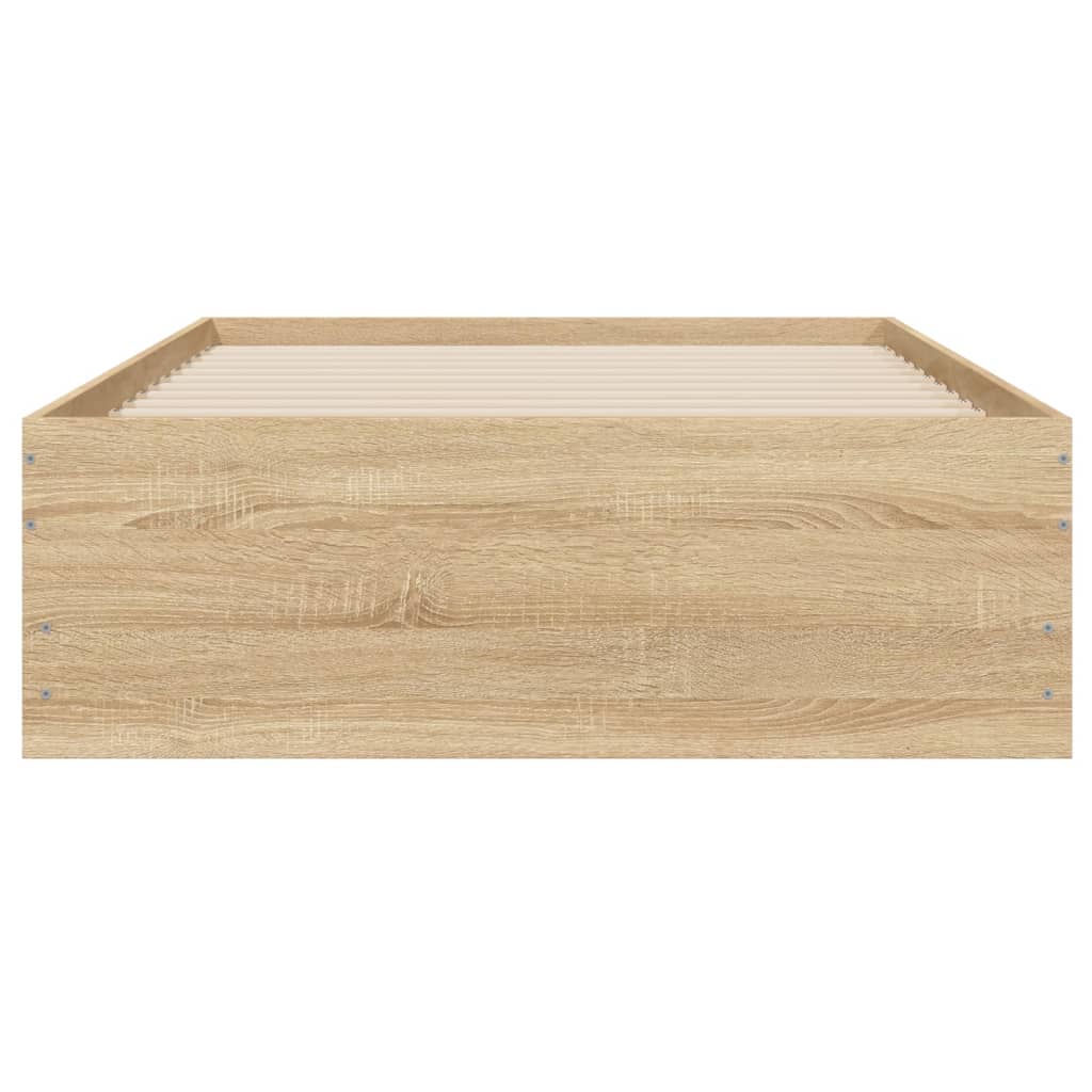 sengeramme med skuffer 100x200 cm konstrueret træ sonoma-eg