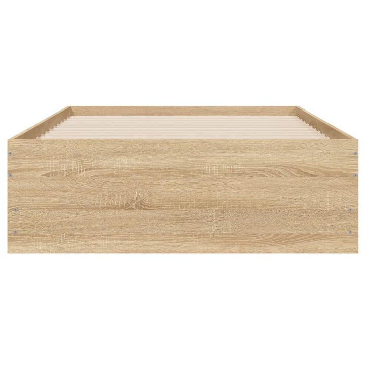 sengeramme med skuffer 100x200 cm konstrueret træ sonoma-eg