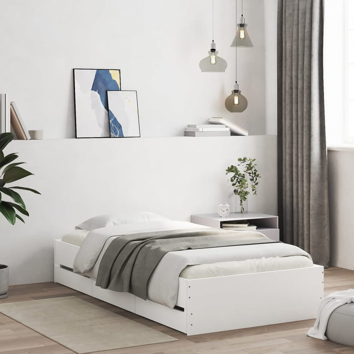 sengeramme 90x200 cm konstrueret træ hvid