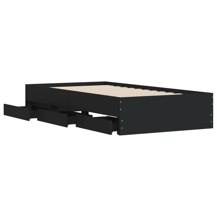sengeramme 90x200 cm konstrueret træ sort