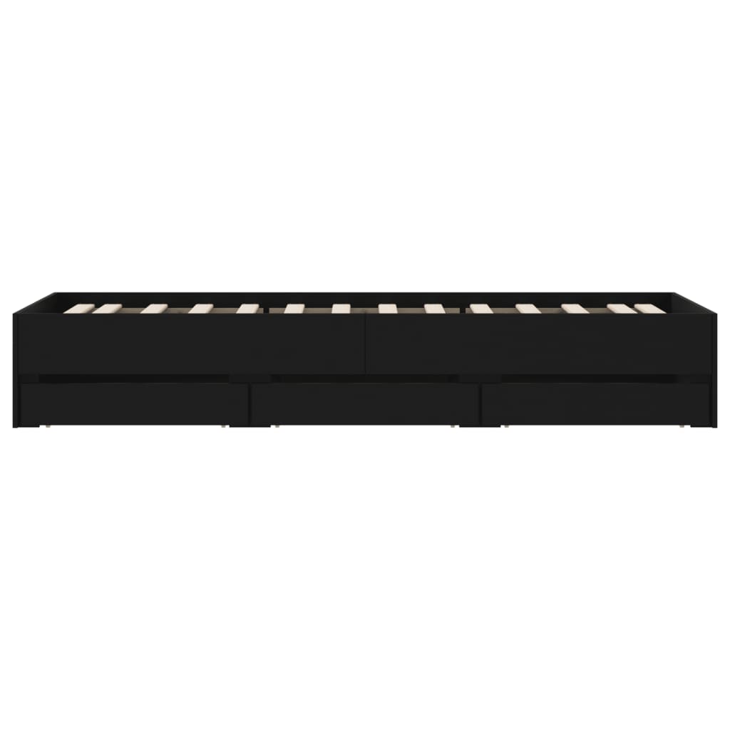 sengeramme 90x200 cm konstrueret træ sort
