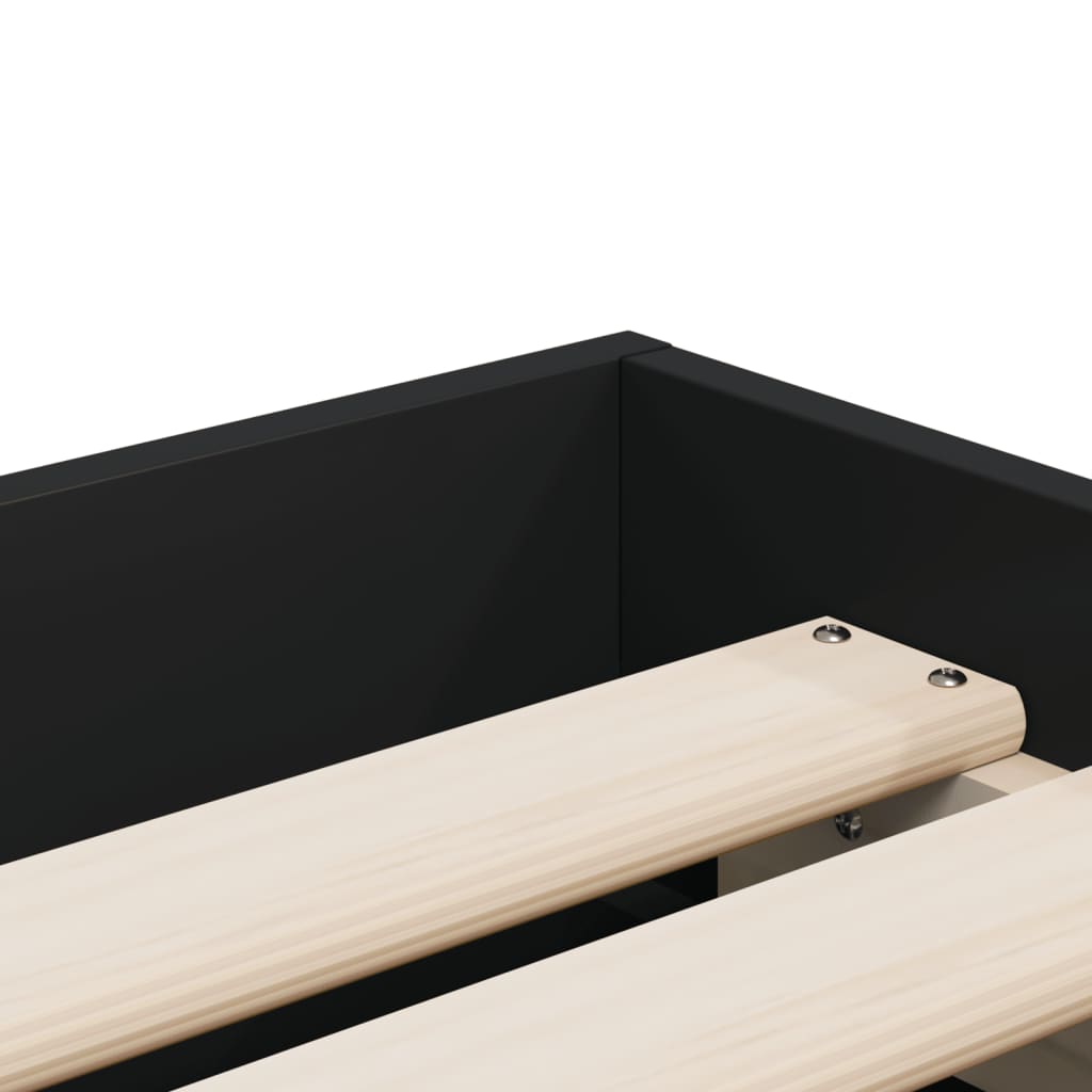 sengeramme 90x200 cm konstrueret træ sort