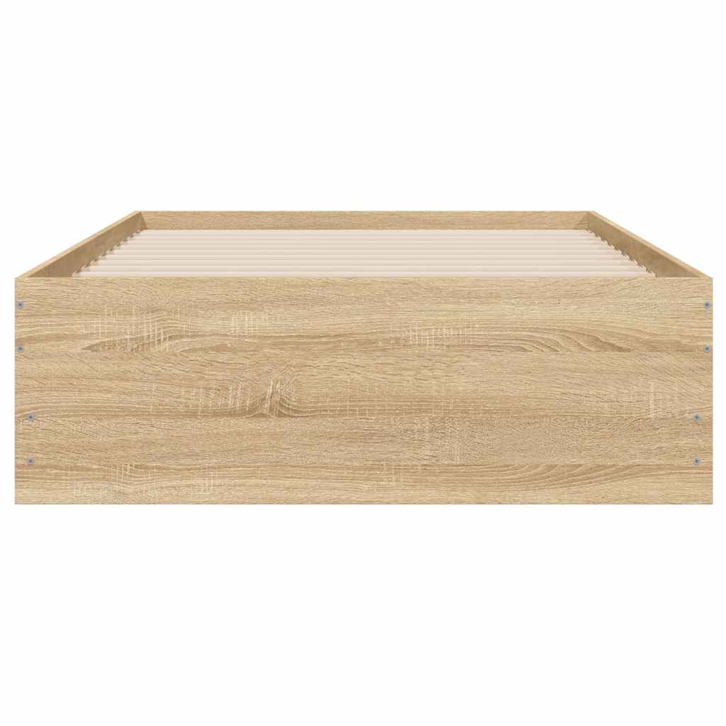 sengeramme med skuffer 90x200 cm konstrueret træ sonoma-eg