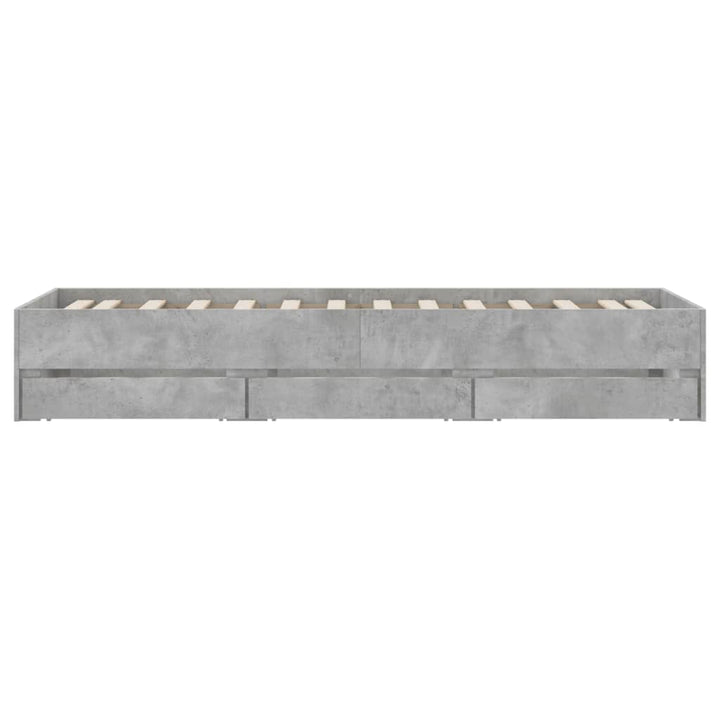 sengeramme med skuffer 90x200 cm konstrueret træ betongrå