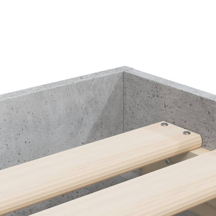 sengeramme med skuffer 90x200 cm konstrueret træ betongrå