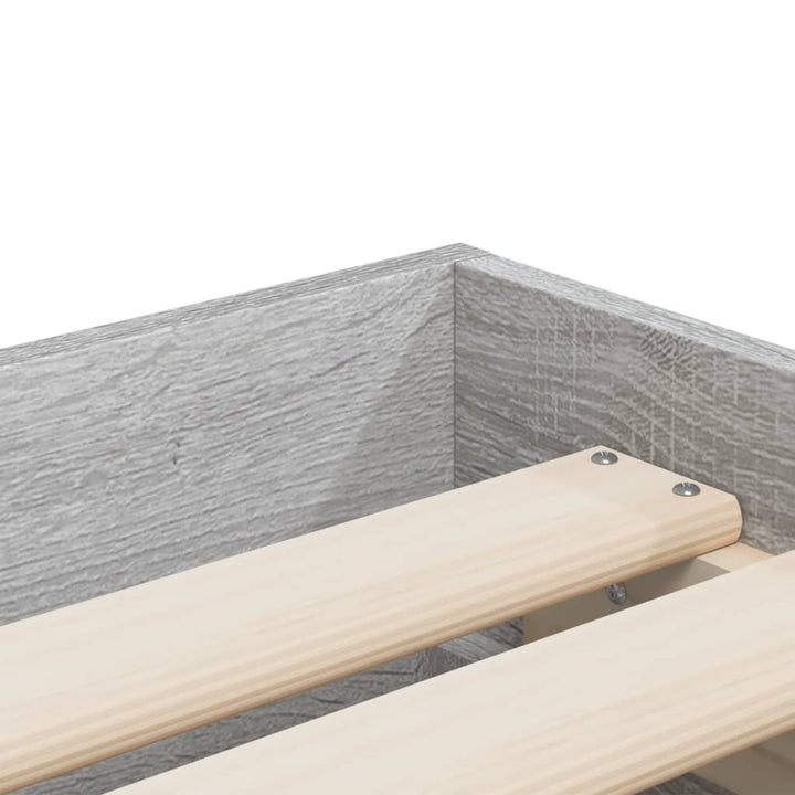 sengeramme med skuffer 90x200 cm konstrueret træ grå sonoma-eg