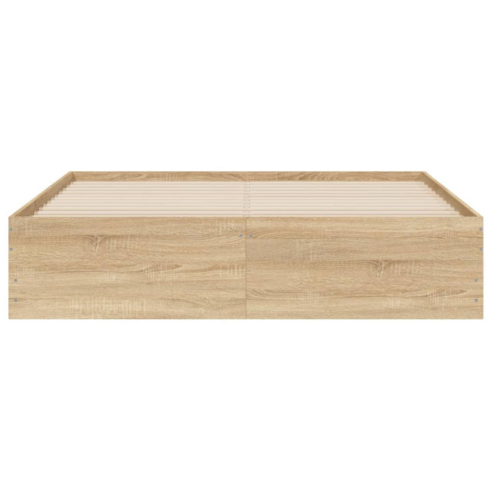 sengeramme med skuffer 140x190 cm konstrueret træ sonoma-eg