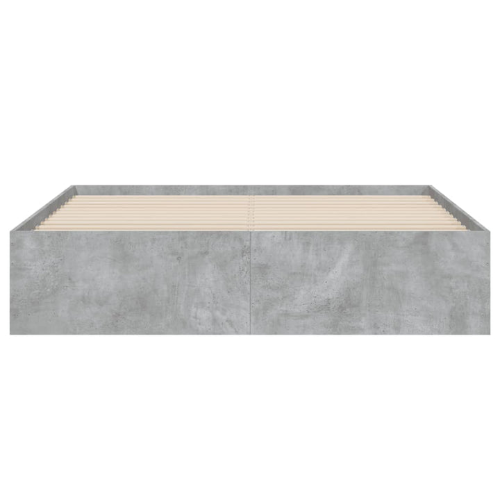 sengeramme med skuffer 140x190 cm konstrueret træ betongrå