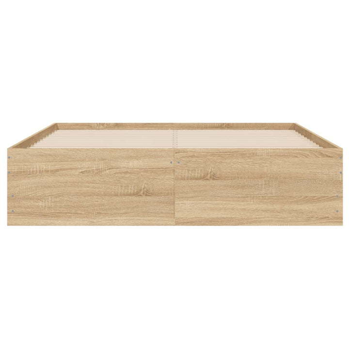 sengeramme med skuffer 135x190 cm konstrueret træ sonoma-eg